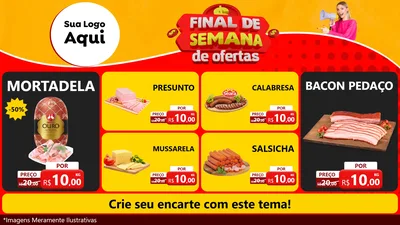 Modelo de TV para TV Horizontal com o tema Final de Semana de Ofertas para Frios e Laticínios