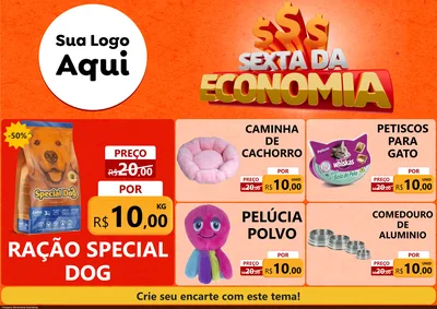Modelo de Encarte para Encarte A4 Horizontal com o tema Sexta da Economia para Pet Shop