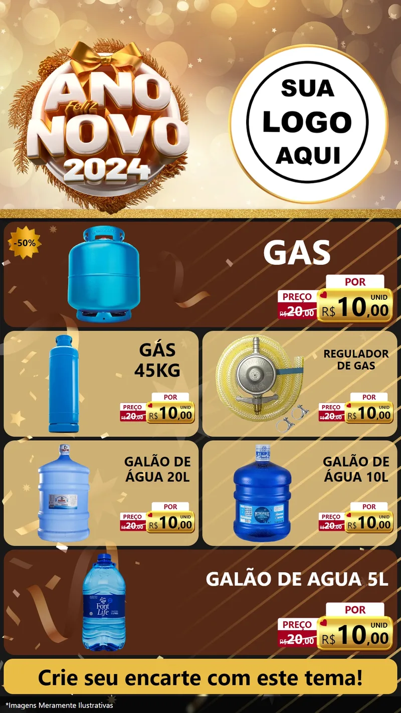 Modelo de TV para TV Vertical com o tema Feliz Ano Novo 2027 para Água e gás