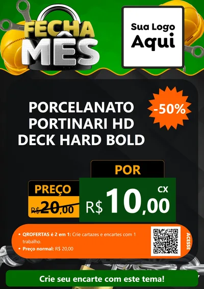 Modelo de Cartaz para Cartaz A4 Vertical com o tema Fecha Mês para Pisos e revestimentos