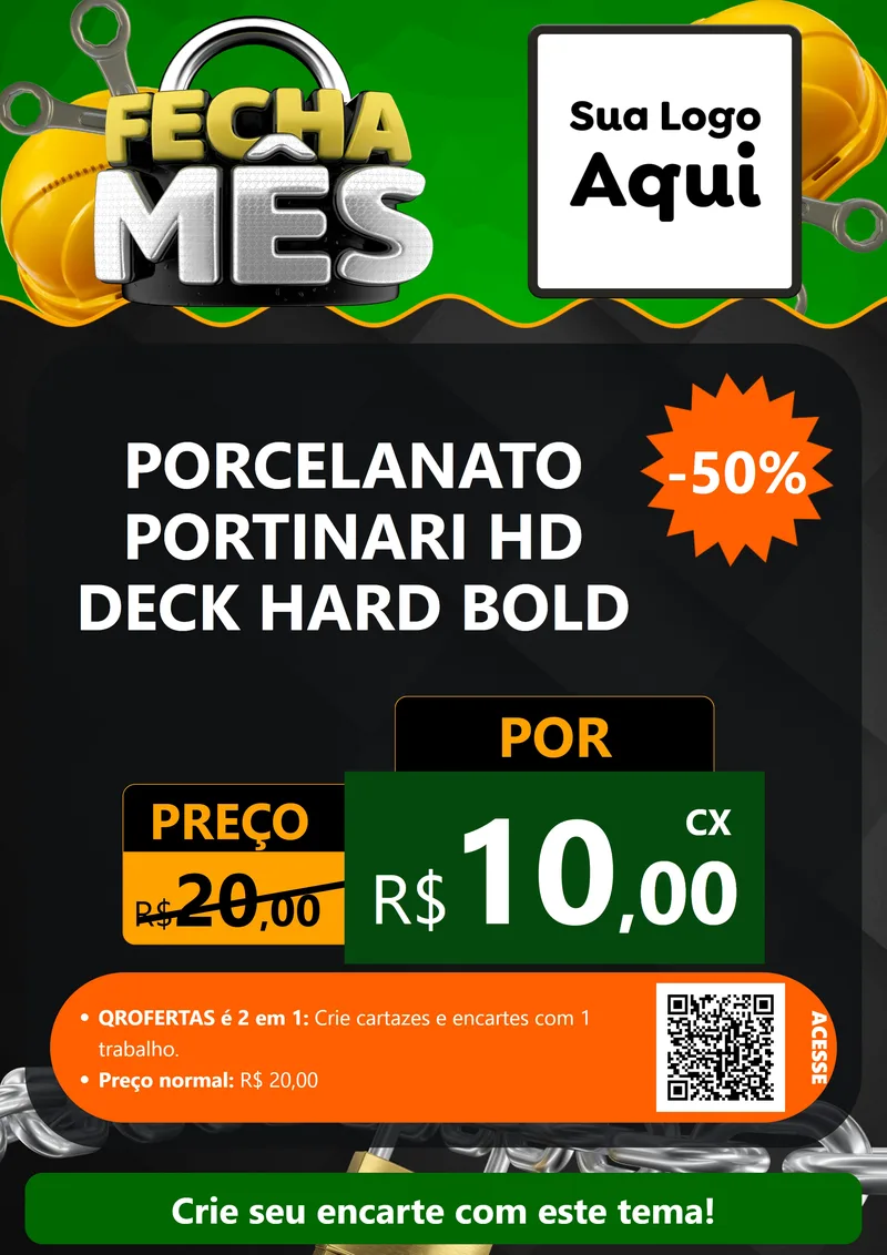 Modelo de Cartaz para Cartaz A4 Vertical com o tema Fecha Mês para Pisos e revestimentos