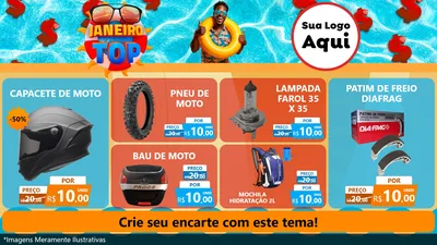 Modelo de TV para TV Horizontal com o tema Janeiro Top para Moto peças