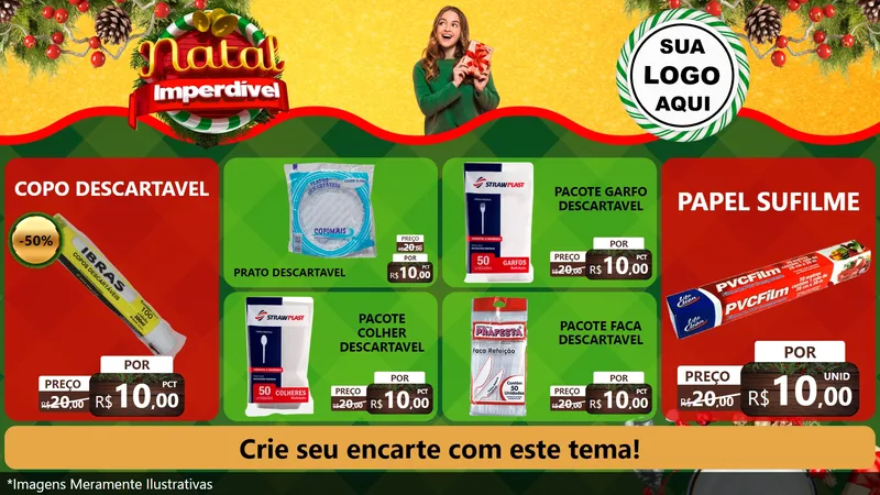 Modelo de TV para TV Horizontal com o tema Natal Imperdível para Embalagens