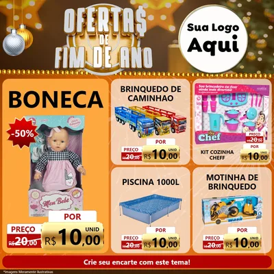 Modelo de Rede Social para Feed Facebook com o tema Ofertas de Fim de Ano para Brinquedos