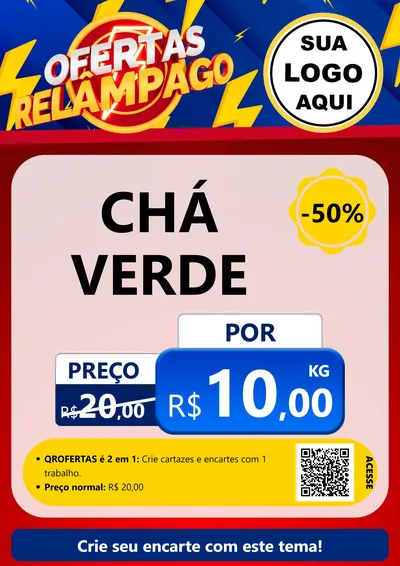Modelo de Cartaz para Cartaz A4 Vertical com o tema Ofertas Relâmpago para Produtos Naturais