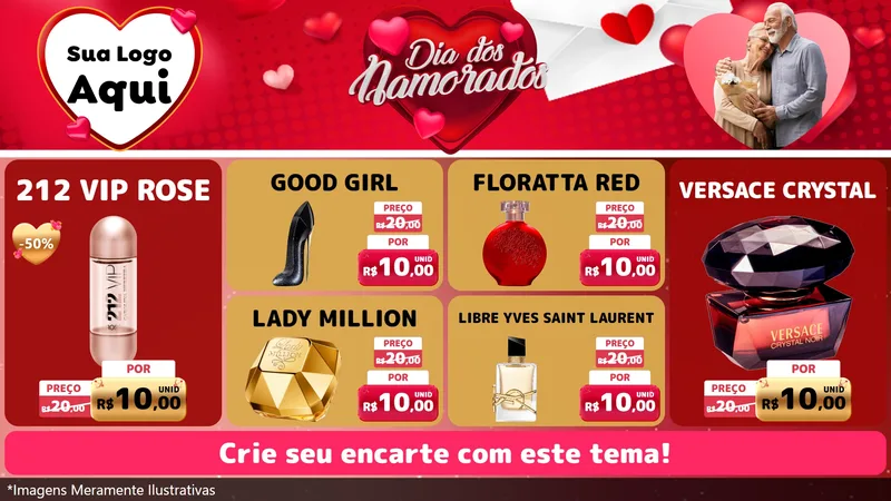 Modelo de TV para TV Horizontal com o tema Dia Dos Namorados para Perfumes