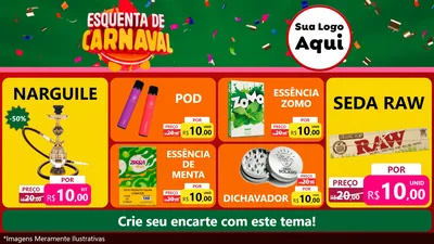 Modelo de TV para TV Horizontal com o tema Esquenta de Carnaval para Tabacaria