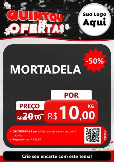 Modelo de Cartaz para Cartaz A4 Vertical com o tema Quintou de Ofertas para Frios e Laticínios