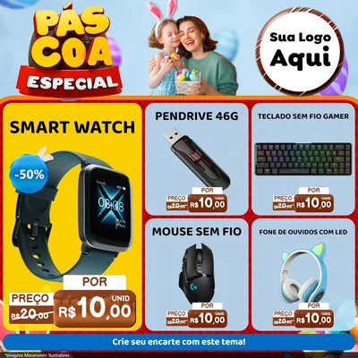 Modelo de Rede Social para Feed Facebook com o tema Páscoa Especial para Informática