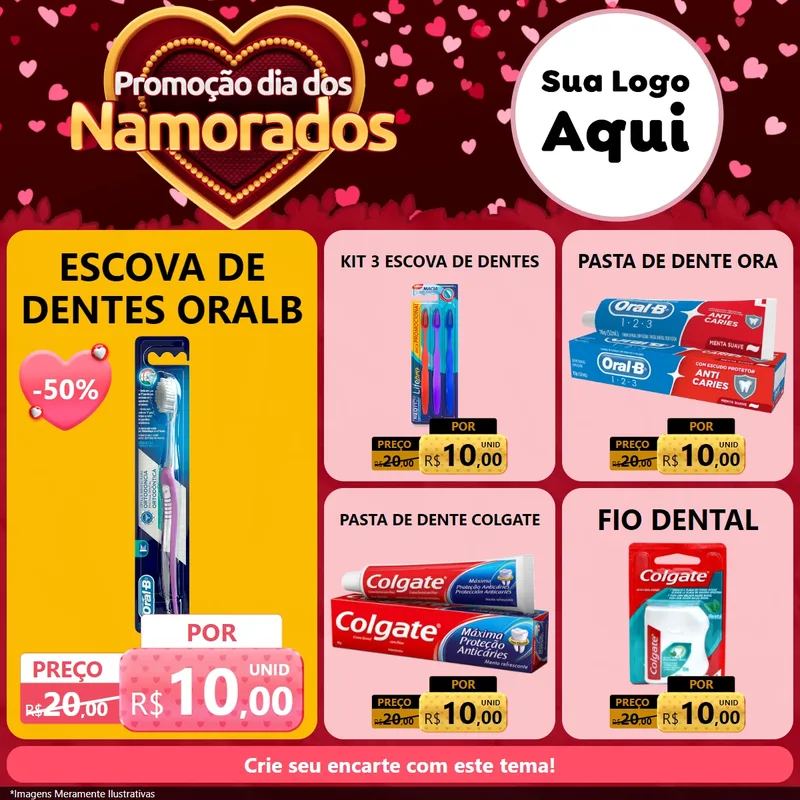 Modelo de Rede Social para Feed Facebook com o tema Promoção Dia Dos Namorados para Higiene Pessoal