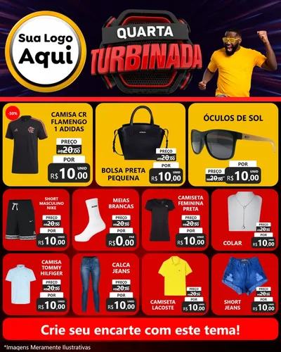 Modelo de Rede Social para Feed Instagram com o tema Quarta Turbinada para Roupas e acessórios