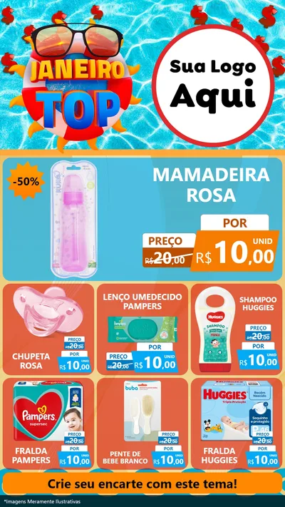 Modelo de Rede Social para Stories com o tema Janeiro Top para Bebês