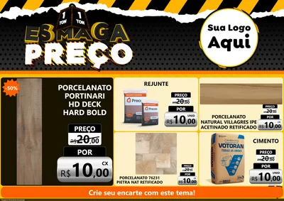 Modelo de Encarte para Encarte A4 Horizontal com o tema Esmaga Preço para Pisos e revestimentos