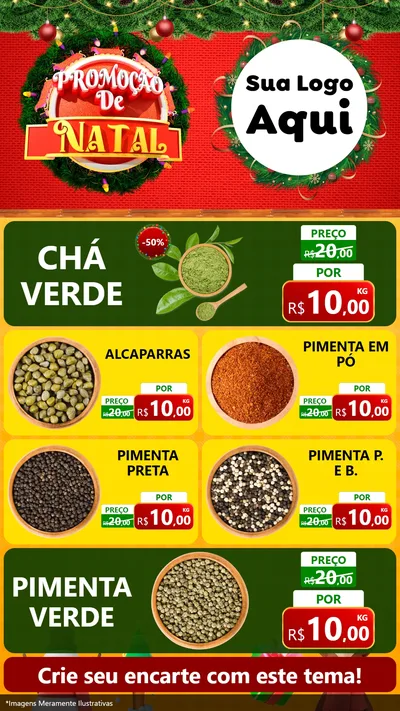 Modelo de TV para TV Vertical com o tema Promoção de Natal para Produtos Naturais
