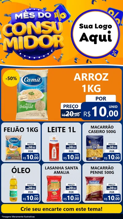 Modelo de Rede Social para Stories com o tema Mês do Consumidor para Supermercado