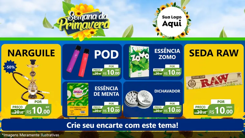 Modelo de TV para TV Horizontal com o tema Semana da Primavera para Tabacaria