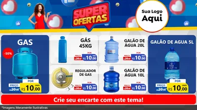 Modelo de TV para TV Horizontal com o tema Super Ofertas para Água e gás