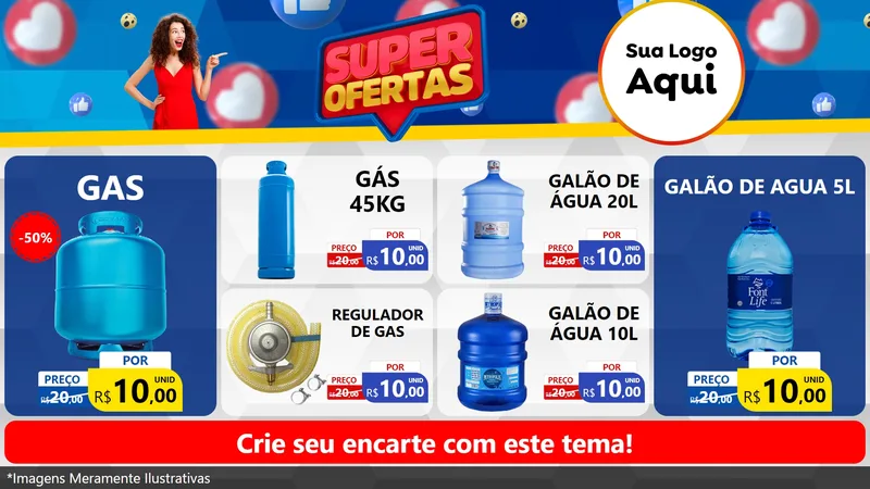 Modelo de TV para TV Horizontal com o tema Super Ofertas para Água e gás
