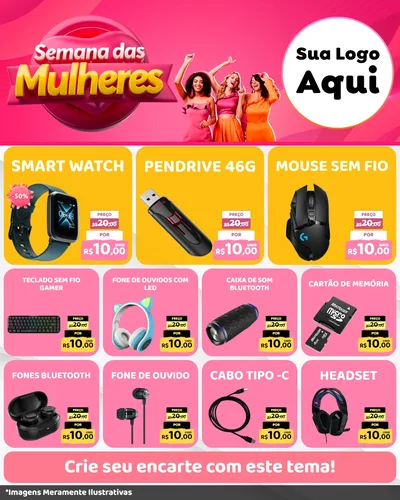 Modelo de Rede Social para Feed Instagram com o tema Semana das Mulheres para Informática