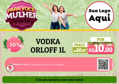 Modelo de Cartaz para Cartaz A4 Horizontal com o tema Para Você Mulher para Distribuidora de bebidas