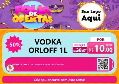 Modelo de Cartaz para Cartaz A4 Horizontal com o tema Folia de Ofertas para Distribuidora de bebidas