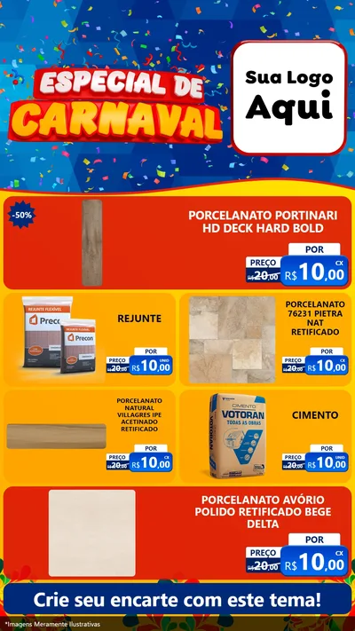 Modelo de TV para TV Vertical com o tema Especial de Carnaval para Pisos e revestimentos