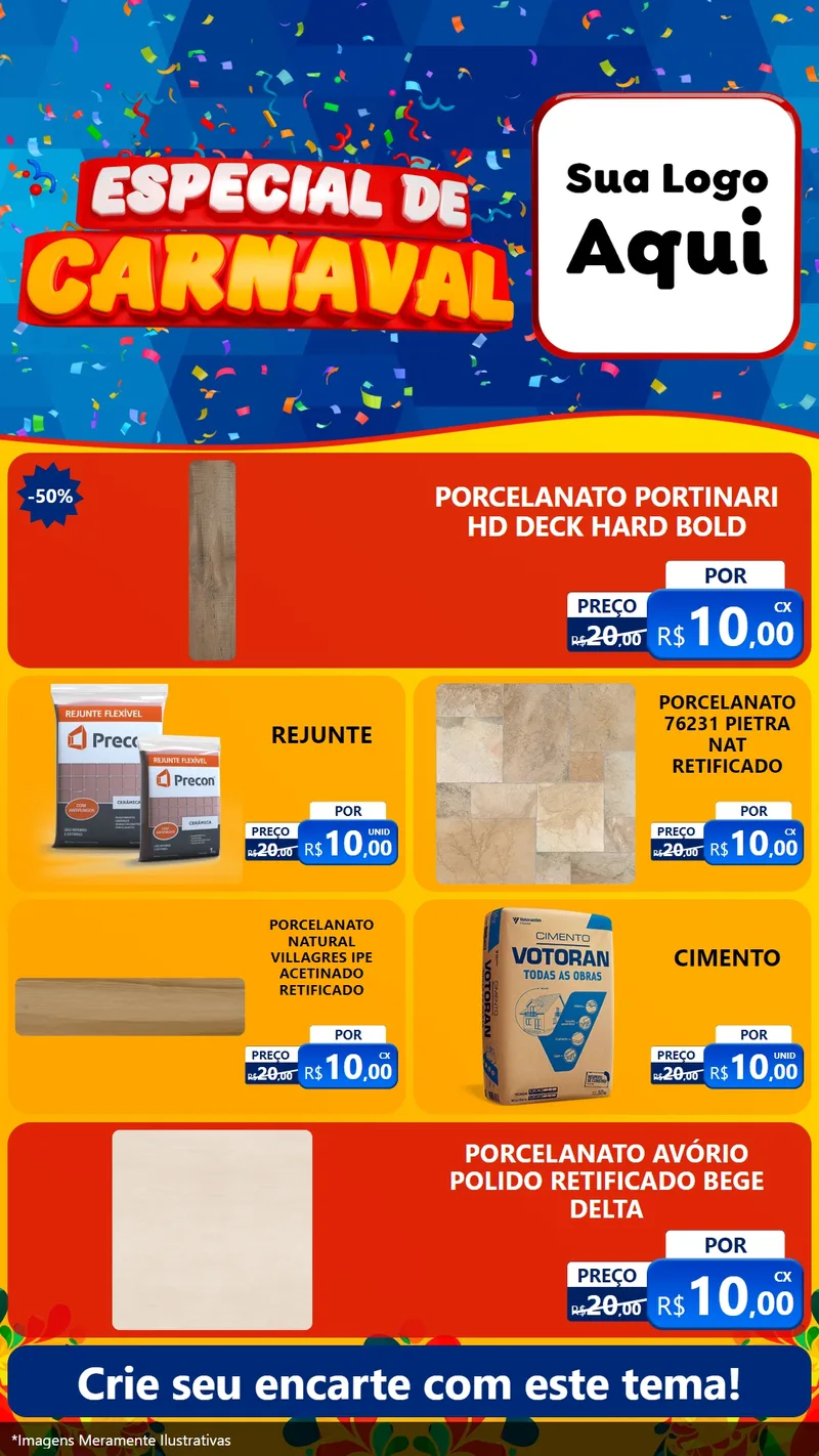 Modelo de TV para TV Vertical com o tema Especial de Carnaval para Pisos e revestimentos
