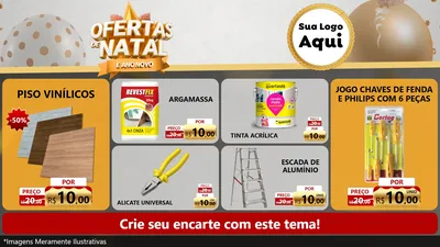 Modelo de TV para TV Horizontal com o tema Ofertas De Natal E Ano Novo para Material para Construção