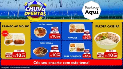 Modelo de TV para TV Horizontal com o tema Chuva de Ofertas para Restaurante