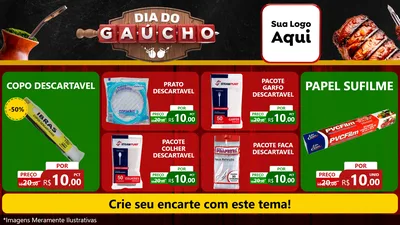 Modelo de TV para TV Horizontal com o tema Dia do Gaúcho para Embalagens