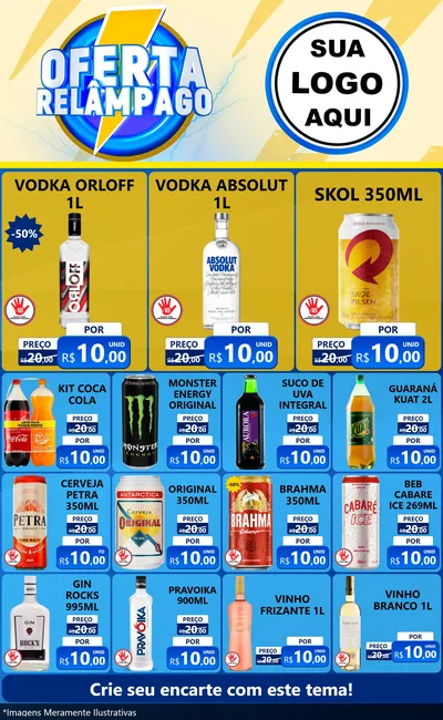 Modelo de Encarte para Encarte Grande com o tema Oferta Relâmpago para Distribuidora de bebidas