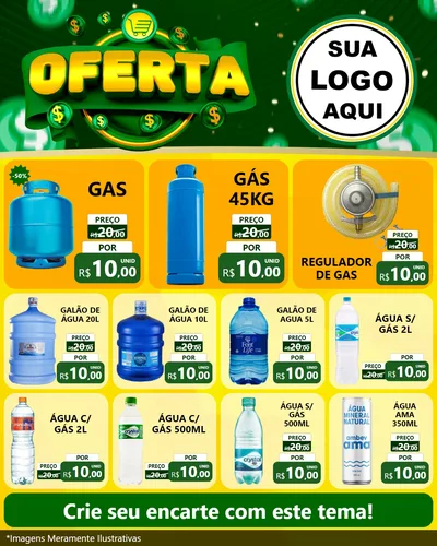 Modelo de Rede Social para Feed Instagram com o tema Oferta para Água e gás
