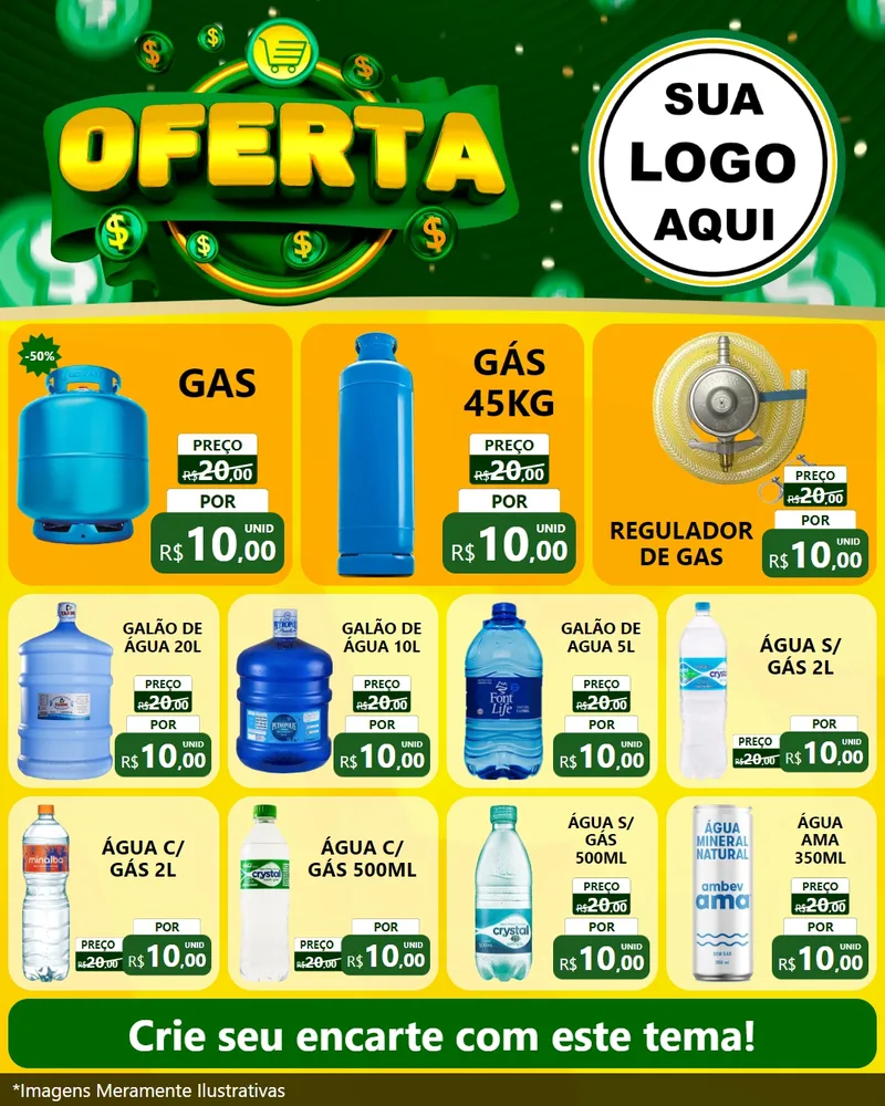 Modelo de Rede Social para Feed Instagram com o tema Oferta para Água e gás