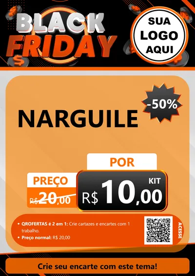 Modelo de Cartaz para Cartaz A4 Vertical com o tema Black Friday para Tabacaria