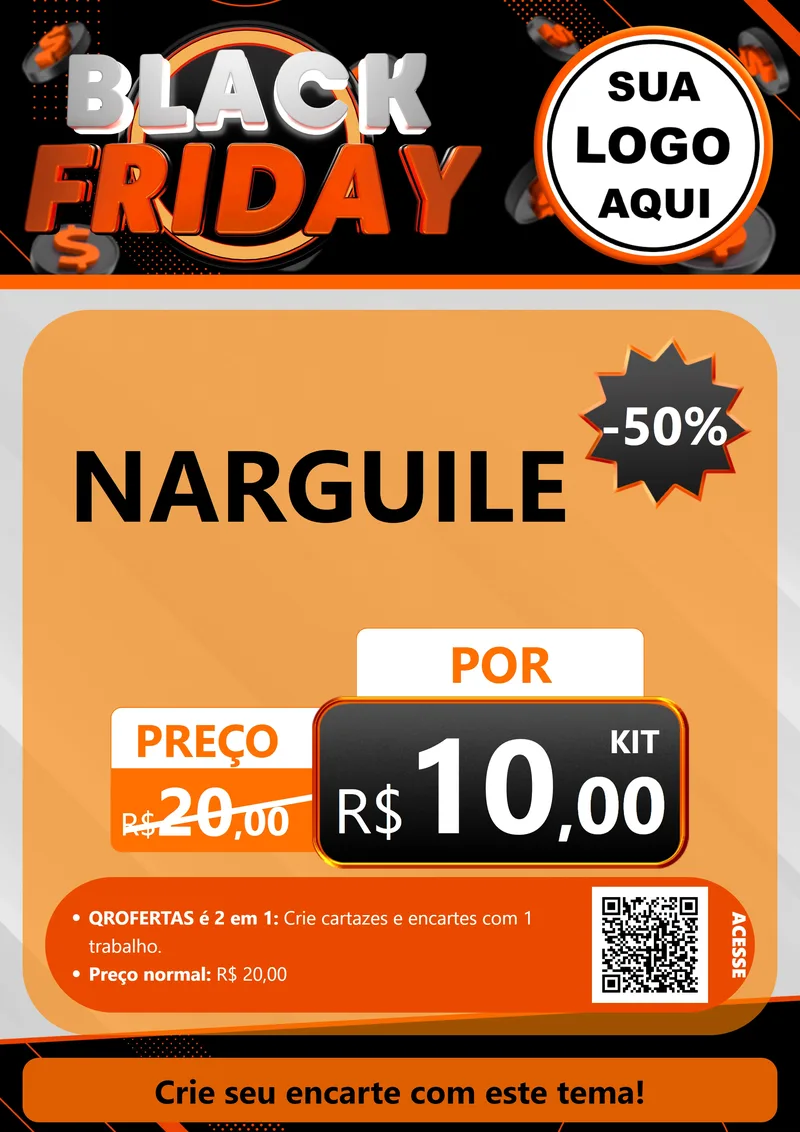 Modelo de Cartaz para Cartaz A4 Vertical com o tema Black Friday para Tabacaria