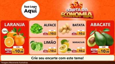 Modelo de TV para TV Horizontal com o tema Quarta da Economia para Hortifrúti