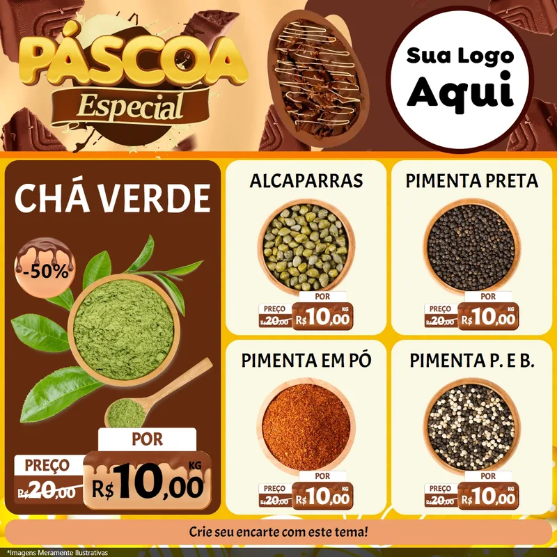 Modelo de Rede Social para Feed Facebook com o tema Páscoa Especial para Produtos Naturais
