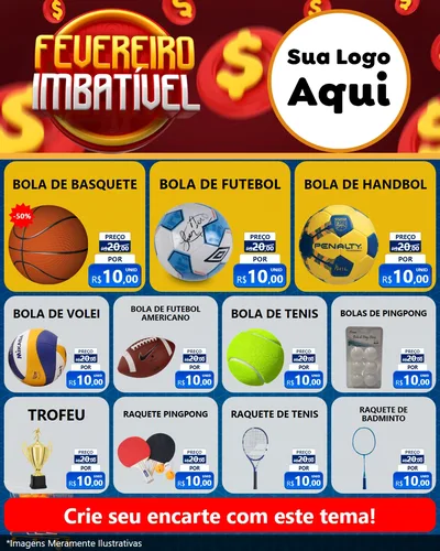 Modelo de Rede Social para Feed Instagram com o tema Fevereiro Imbatível para Artigos Esportivos