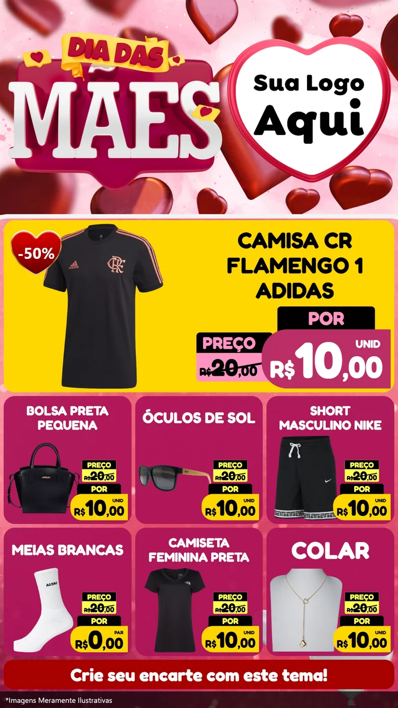 Modelo de Rede Social para Stories com o tema Dia Das Mães para Roupas e acessórios