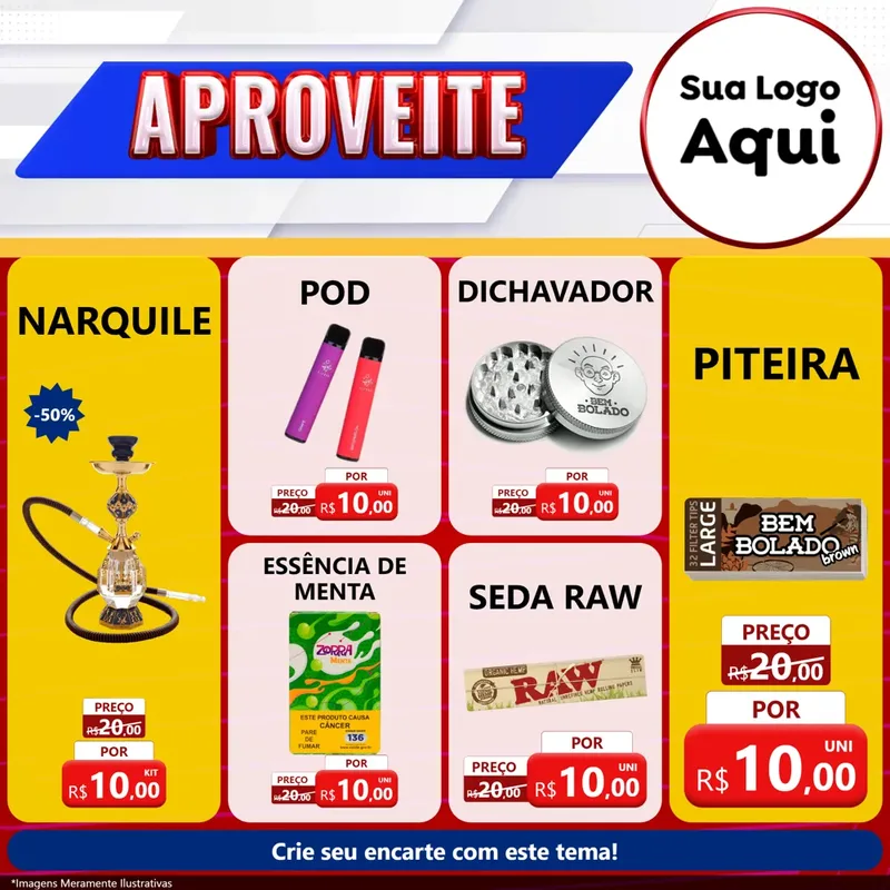 Modelo de Rede Social para Feed Facebook com o tema Aproveite para Tabacaria