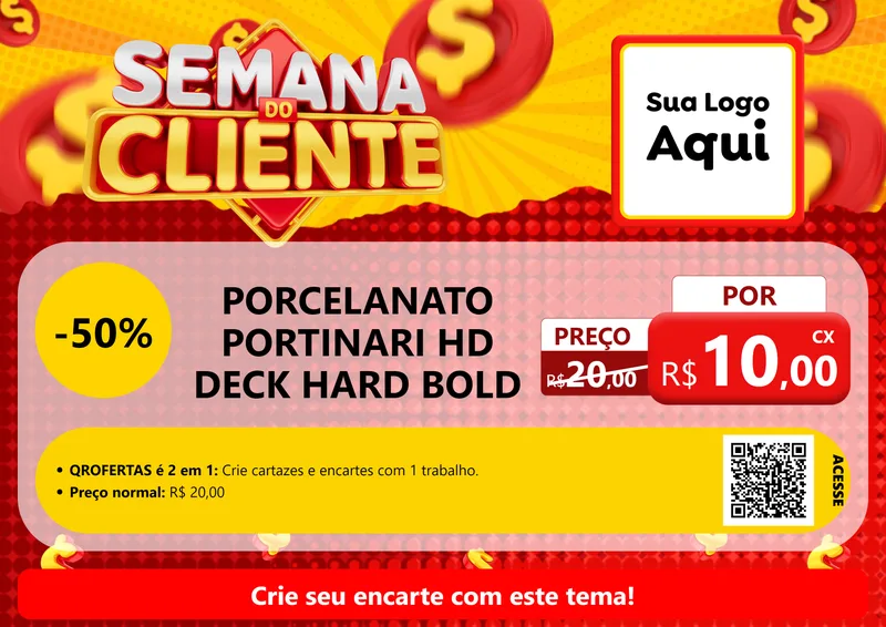 Modelo de Cartaz para Cartaz A4 Horizontal com o tema Semana do Cliente para Pisos e revestimentos