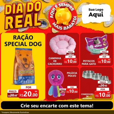 Modelo de Rede Social para Feed Facebook com o tema Dia Do Real para Pet Shop