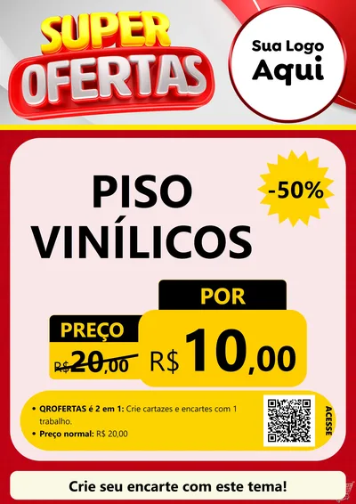 Modelo de Cartaz para Cartaz A4 Vertical com o tema Super Ofertas para Material para Construção