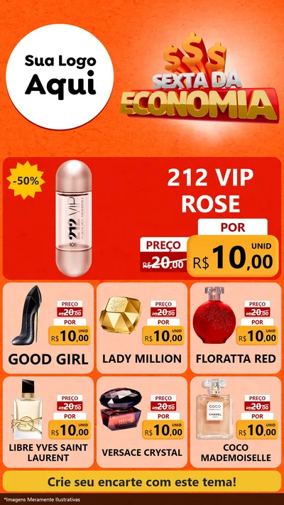 Modelo de Rede Social para Stories com o tema Sexta da Economia para Perfumes
