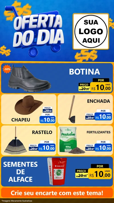 Modelo de TV para TV Vertical com o tema Oferta do Dia para Agropecuária