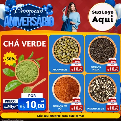 Modelo de Rede Social para Feed Facebook com o tema Promoção de Aniversário para Produtos Naturais