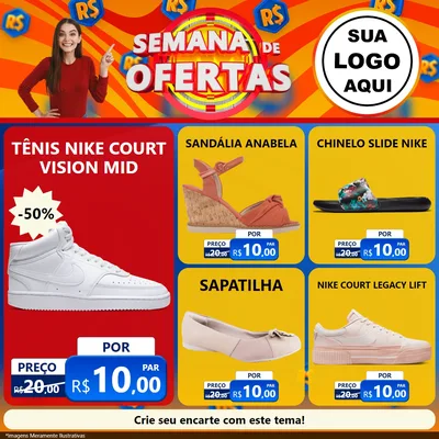 Modelo de Rede Social para Feed Facebook com o tema Semana de Ofertas para Calçados