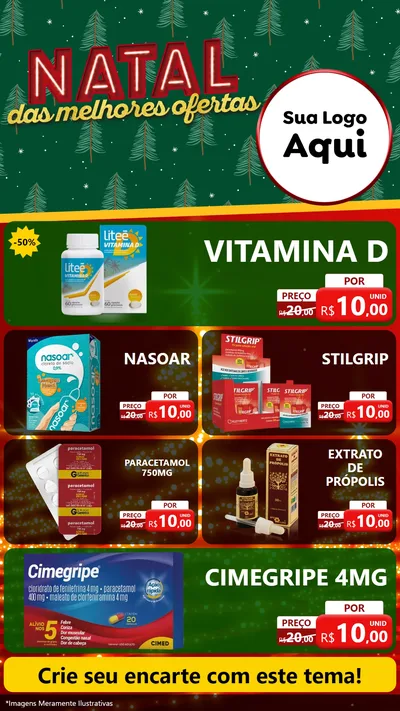 Modelo de TV para TV Vertical com o tema Natal das Melhores Ofertas para Farmácia