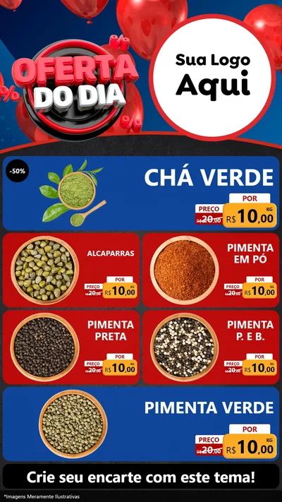 Modelo de TV para TV Vertical com o tema Oferta do Dia para Produtos Naturais