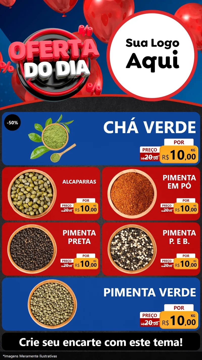 Modelo de TV para TV Vertical com o tema Oferta do Dia para Produtos Naturais